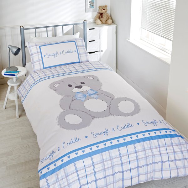 Rapport Home Snuggle & Cuddle Polycotton Duvet Cover Set With Pillowcase in Blue | Size: Double