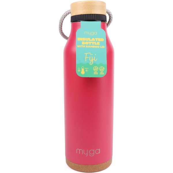 Myga 700ml Fiji Insulated Water Bottle - Green in Pink