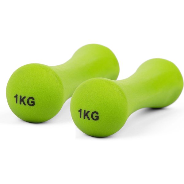 Phoenix Fitness Neoprene Dumbbell Weight 1Kg Pair, Green