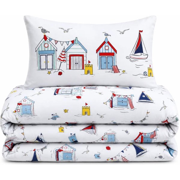 Velosso Nautical Cotton Rich Printed Duvet Cover & Pillowcase Set | Size: Double