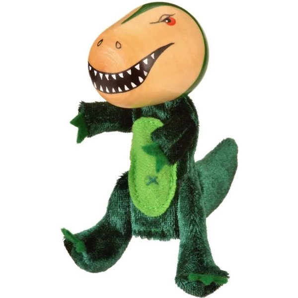 Fiesta Crafts T-Rex Finger Puppet Fabric Interactive with Wooden Head