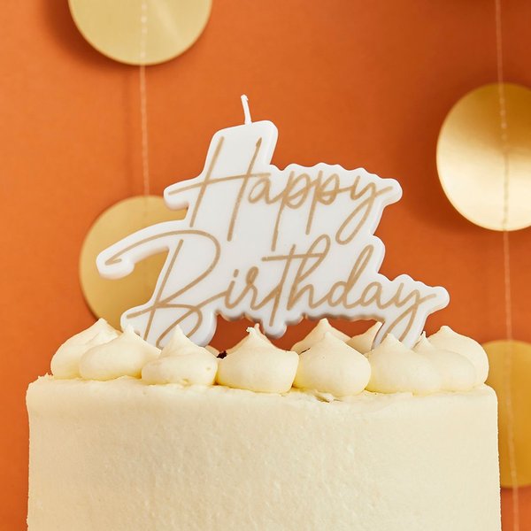 Club Green Gold Happy Birthday Celebration Candle