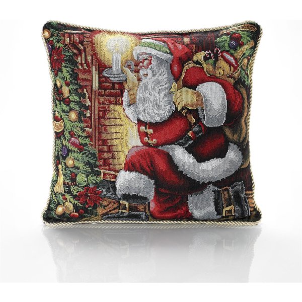 Essential Living Santa 18" Christmas Cushion, Multi