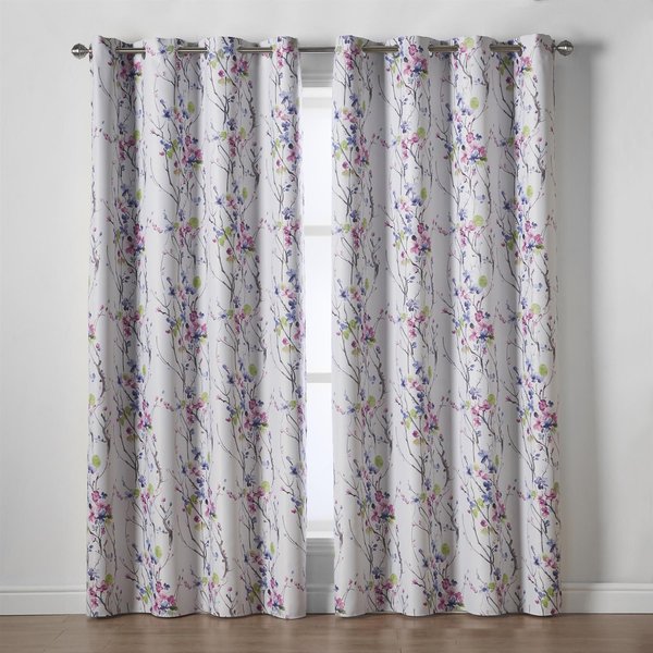 Alan Symonds Sakura Blockout Curtains Multi Eyelet Header Thermal | Size: 168 cm width x 183 cm drop