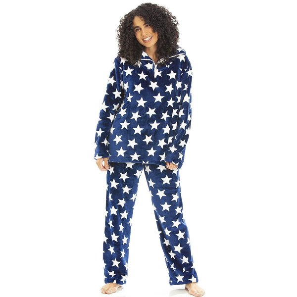 Camille Women's Star Print Pyjama Set in Navy