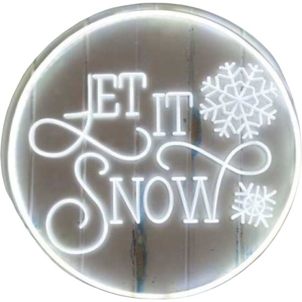 Samuel Alexander 40cm USB Powered Light up Let it Snow Christmas Neon Sign in White, White