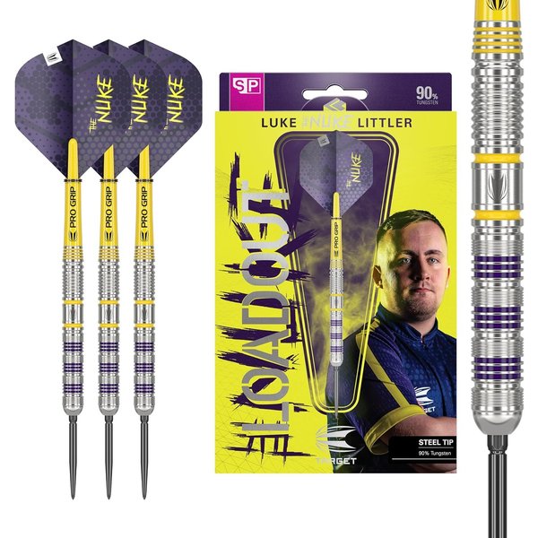 Target Darts Luke Littler Brass 22G Steel Tip 2024 in Purple