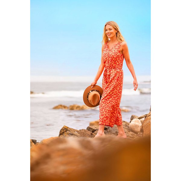 Brakeburn Women's Sundown Jumpsuit in Coral | Size: 12