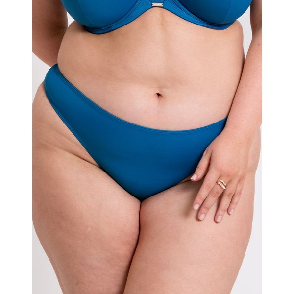Curvy Kate Women's Lush Thong Brief Knickers Lingerie in Blue | Size: Medium