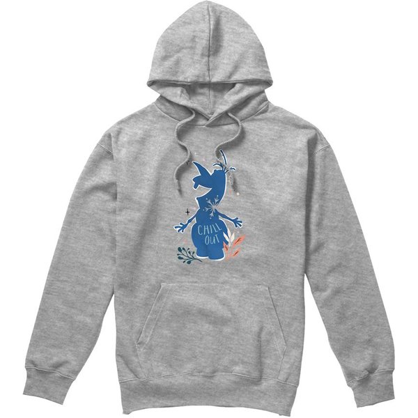 Frozen Chill Out Olaf Silhouette Hoodie Light Grey | Size: 2XL