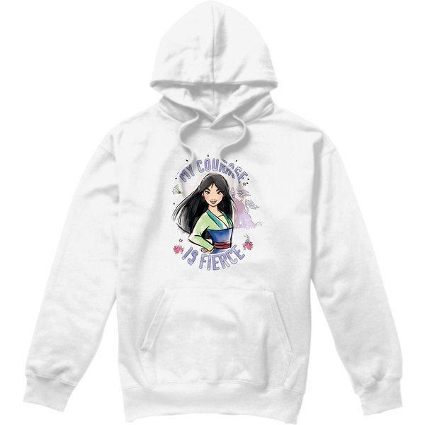 Disney Mulan My Courage is Fierce Hoodie White | Size: 2XL