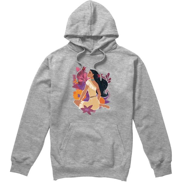 Disney Pocahontas Flowers Hoodie Light Grey | Size: 2XL