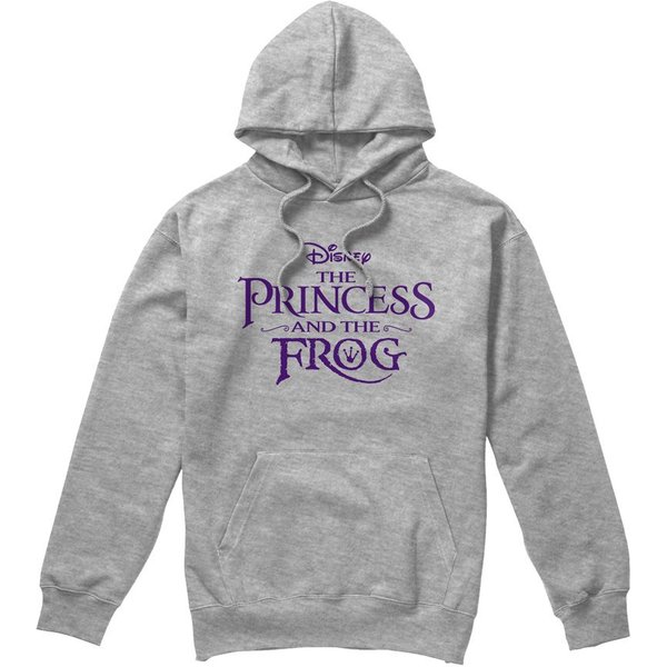 Disney The Princess & The Frog Logo Hoodie Light Grey | Size: 2XL