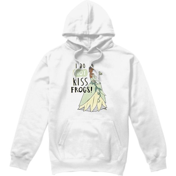 Disney The Princess & The Frog Tiana Does Not Kiss Frogs Unisex Hoodie White | Size: 2XL