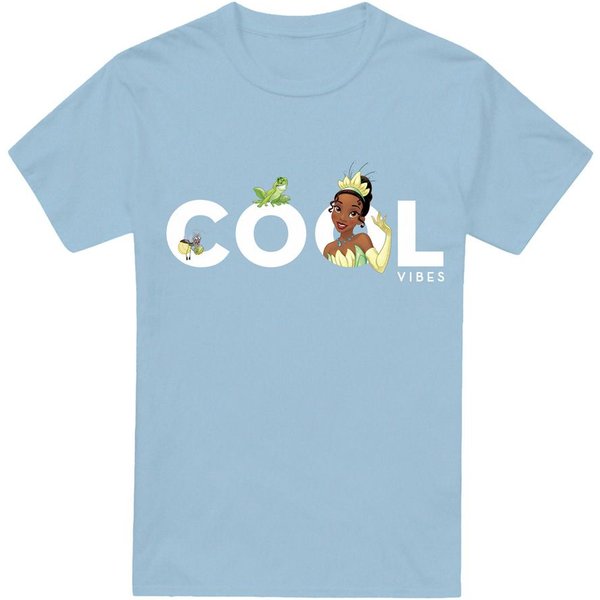 Disney The Princess & The Frog Cool Vibes With Tiana & Naveen Unisex T-Shirt Light Blue | Size: 2XL