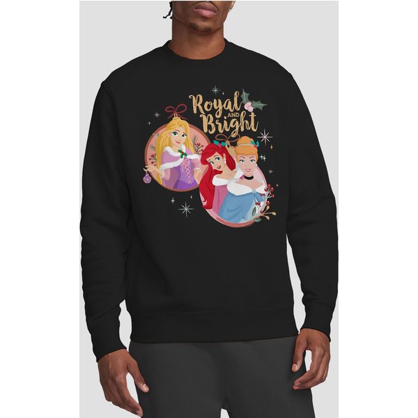 Cinderella Men's Christmas Royal & Bright, Ariel Sweatshirt Black | Size: Medium