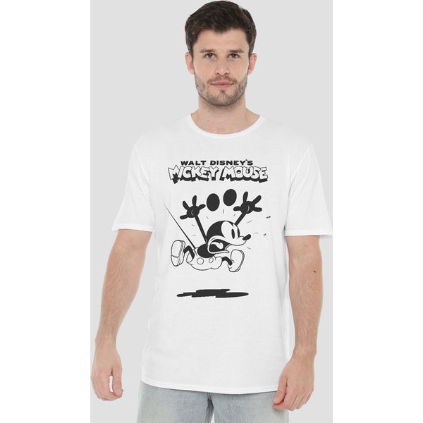 Mickey Mouse Men's Mickey & Friends Mickey Surprised T-Shirt White | Size: 2XL