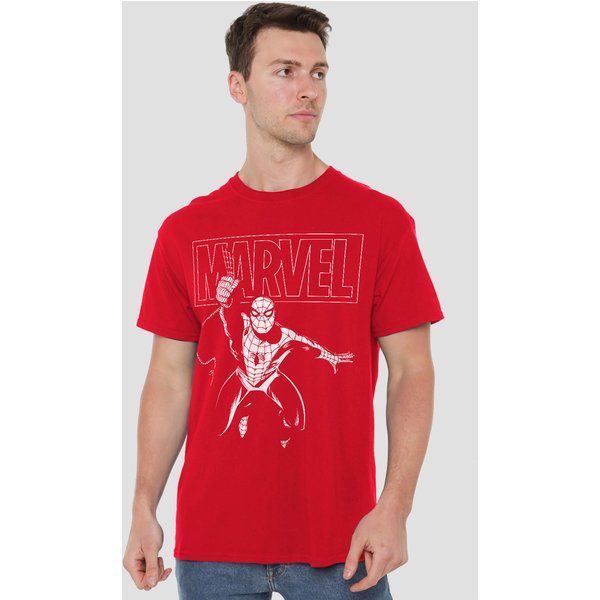 Spider Man Men's Logo Spiderman Swing T-Shirt Red | Size: Large