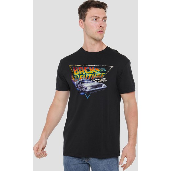Back To The Future Men's Tour Cotton T-Shirt Black | Size: 2XL