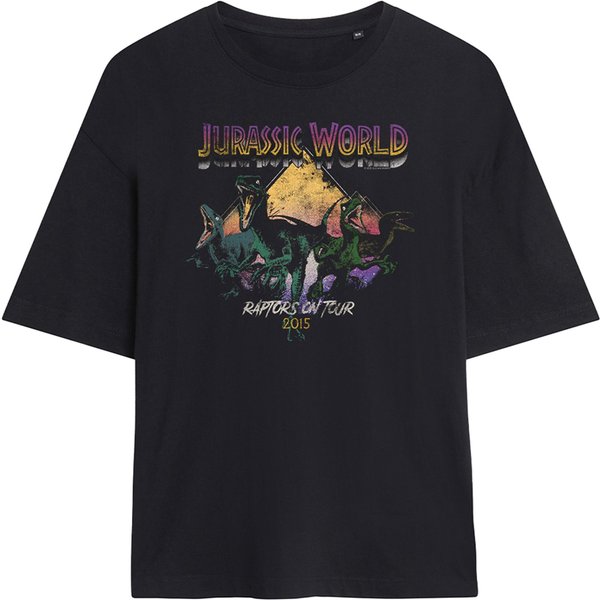 NBCU Women's Jurassic World Tour 2015 Oversized T-Shirt, Black | Size: Small