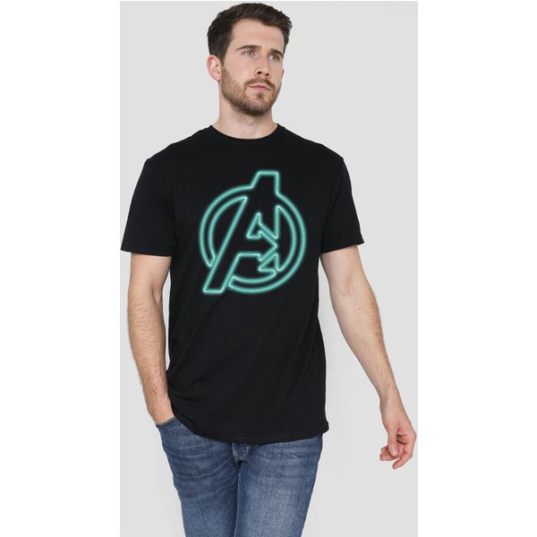 Avengers Men's Neon Cotton T-Shirt Black | Size: 2XL