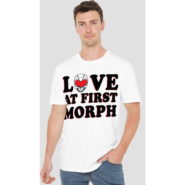 Hasbro Power Rangers Love At First Morph Adults T-Shirt, White | Size: 2XL