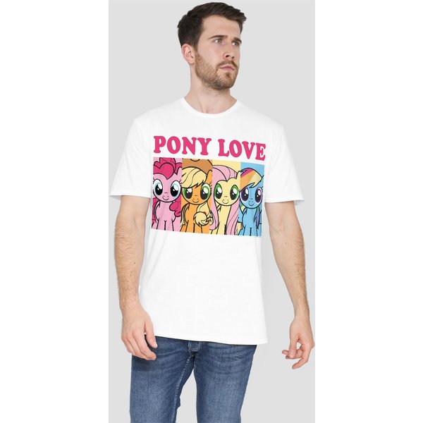 Hasbro My Little Pony Pony Love Adults T-Shirt, White | Size: 2XL