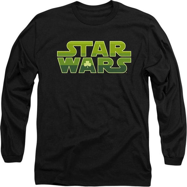 Star Wars St Patrick's Day Logo Long Sleeve T-Shirt, Black | Size: 2XL