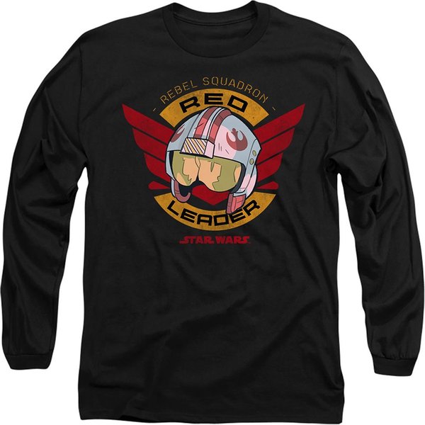 Star Wars Red Leader Long Sleeve T-Shirt, Black | Size: 2XL