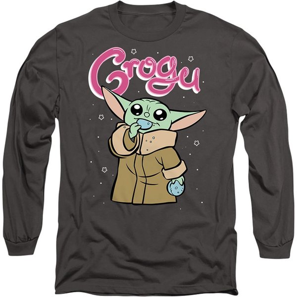 Star Wars Grogu Bubble Long Sleeve T-Shirt, Charcoal | Size: 2XL