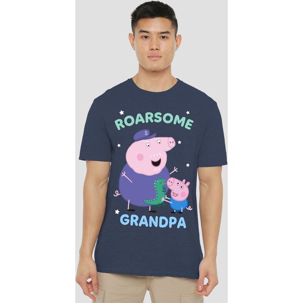 Hasbro Peppa Pig Roarsome Grandpa Pig T-Shirt, Heather Navy | Size: 2XL