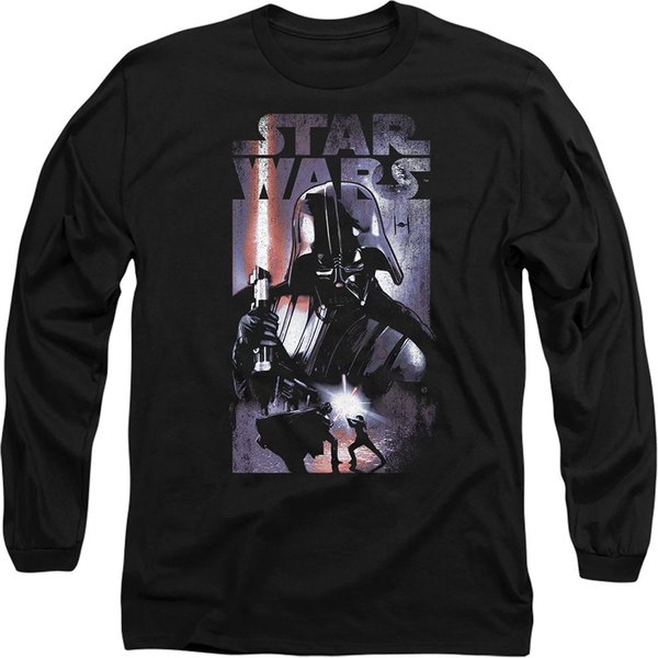 Star Wars Lord Darth Vader Portrait Poster Long Sleeve T-Shirt, Black | Size: 2XL