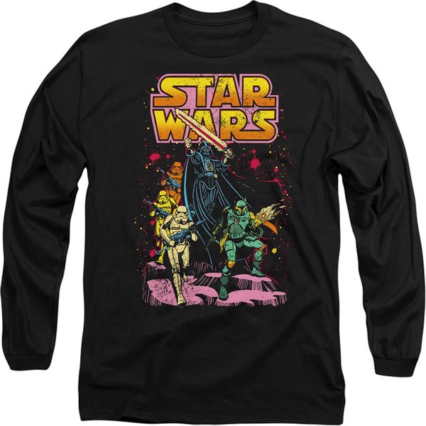 Star Wars Flea Market Retro Villains Long Sleeve T-Shirt, Black | Size: 2XL