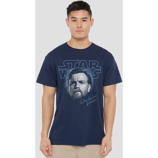 Star Wars : Episode III Revenge Of The Sith Jedi Master Obi-Wan Portrait T-Shirt, Navy | Size: 2XL