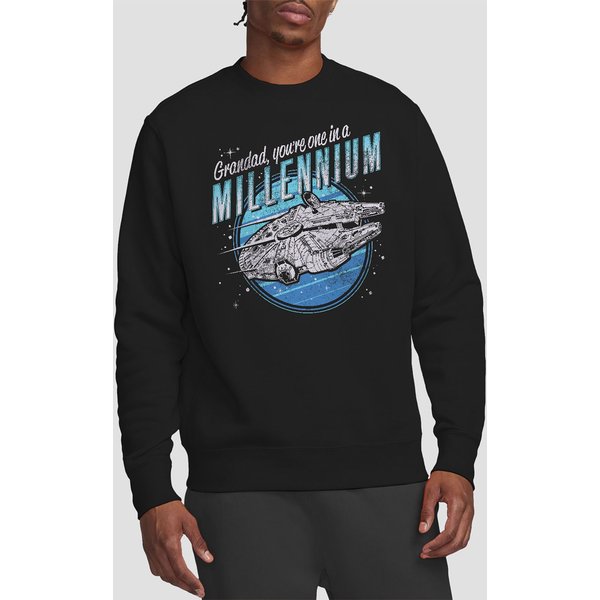 Star Wars Grandad One In A Millennium Vintage Sweatshirt, Black | Size: 2XL