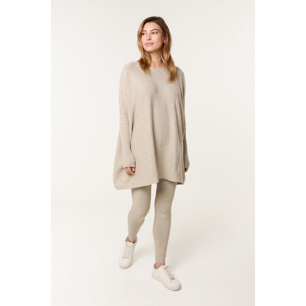 Blue Vanilla Women's Beige Scattered Studded Embellished Knitwear Set