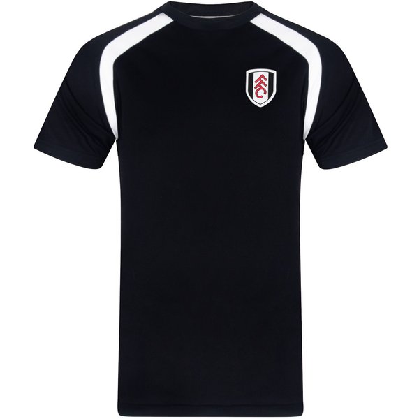 Fulham FC Men's Adults Poly T-Shirt in Black | Size: 2XL