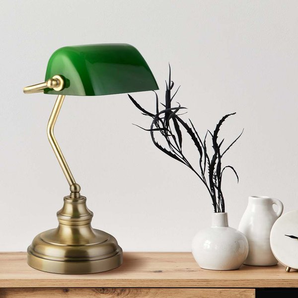 Lighting Collection Bankers Table Lamp, Gold