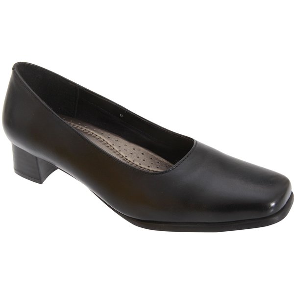 Mod Comfys Women's Plain Leather Court Shoes in Black | Size: 6