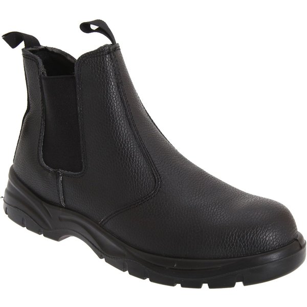Grafters Men's Grain Leather Chelsea Safety Boots in Black | Size: 11