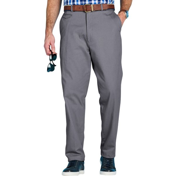 Pegasus Men's Classic Cotton Chino Trousers with Coin Pocket in Charcoal | Size: 32L