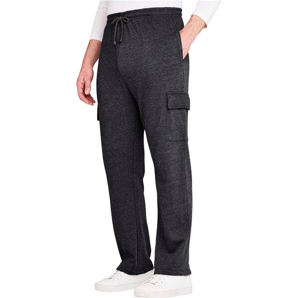 Pegasus Men's Soft & Comfortable Lounge Fleece Jogging Bottoms With Cargo Pockets in Black | Size: 36L