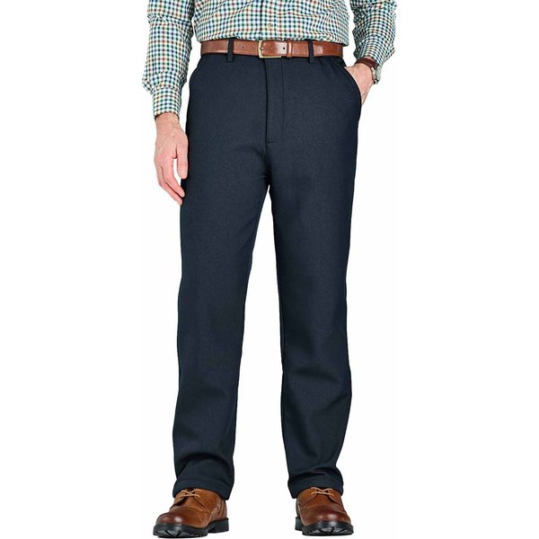 Pegasus Men's Fleece Lined Formal Trouser With Stretch Waist in Black | Size: 34L