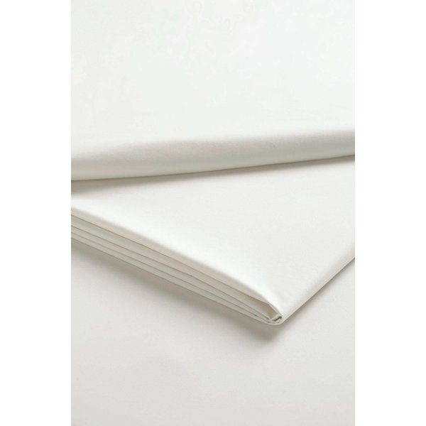 CHRISTY 400TC Luxury Cotton Sateen Plain Dye Bedding Flat Sheets in Ivory | Size: Double Flat