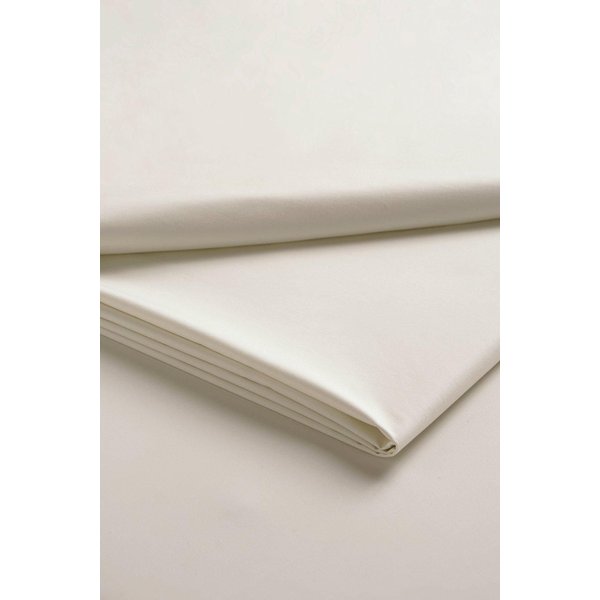 CHRISTY 400TC Luxury Cotton Sateen Plain Dye Bedding Flat Sheets in Cream | Size: Single Flat