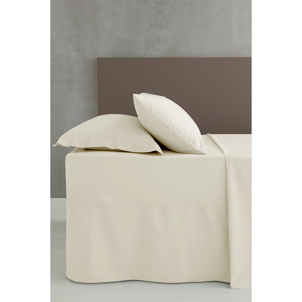 Catherine Lansfield 'Easy Iron Percale' Fitted Valance Sheet in Cream | Size: King