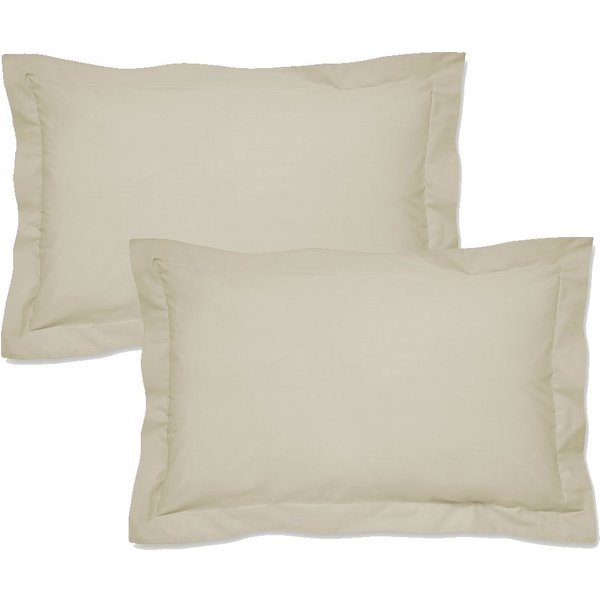 Catherine Lansfield 'Easy Iron Percale' Oxford Pillowcase Pair in Cream