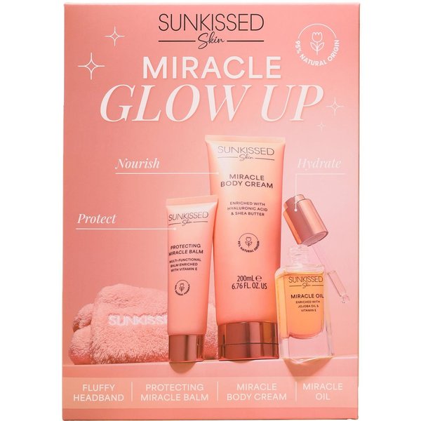 Sunkissed Miracle Glow Set - Headband, Balm 40ml, Oil 30ml, Body Cream 200ml in Clear