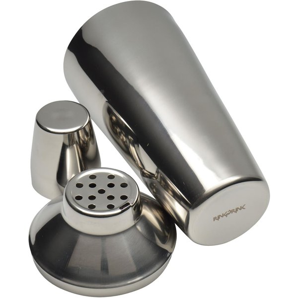 Rink Drink 3 Piece Manhattan Cocktail Shaker Set - Silver, Silver