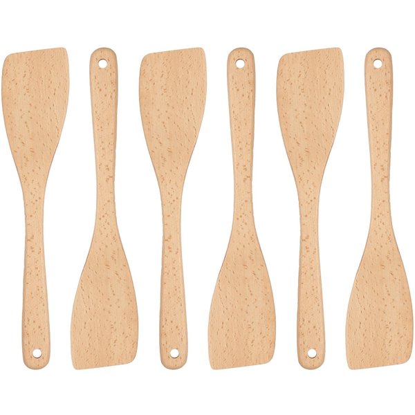 Argon Tableware Wooden Spatulas - 30cm - Pack of 6 in Brown